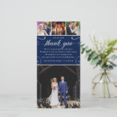 4 Foto Aangepaste kleur bruiloft Dank u fotokaarte Bedankkaart (Staand voorkant)