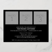 4 Foto Aankondiging Gold Foil Afstudeerder Uitnodi (Achterkant)