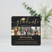 4 Foto Afstudeer Collage Moderne Aankondiging (Staand voorkant)