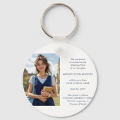 4 Foto Afstudeer Collage Script Navyblauw & Goud Sleutelhanger (Achterkant)