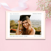 4 Foto Afstudeerfeest Modern Elegant Blush Pink Kaart