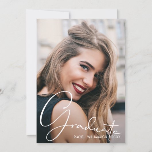 4 Foto Afstuderen Collage Black en White Script Aankondiging (Voorkant)