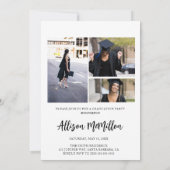 4 Foto Afstuderen Collage Black en White Script Kaart (Achterkant)