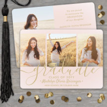 4 Foto Afstuderen Collage Script Blush Pink Gold