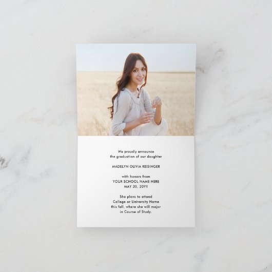 4 Foto Afstuderen Collage Simple Modern Folded Aankondiging (Binnen)