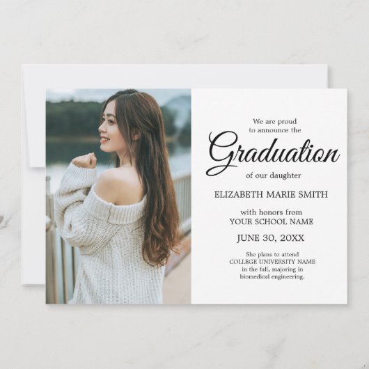 4 Foto Afstuderen Collage Simple Moderne Script Aankondiging (Achterkant)