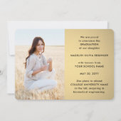 4 Foto Afstuderen Collage Zwart en Goud Ombre Aankondiging (Achterkant)