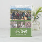 4 Foto - Alles is kalm, helderblauw kerstfeest Feestdagenkaart (Staand voorkant)