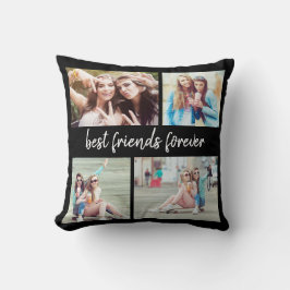 4 Foto Best Friends Forever Black Kussen