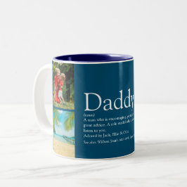4 Foto Beste Papa, Vader Definitie Blauw Tweekleurige Koffiemok