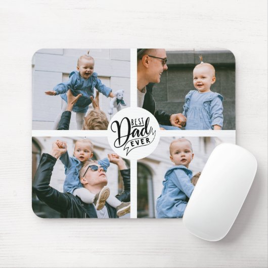 4 foto Beste vader ooit Muismat (Met muis)