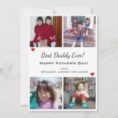 4 Foto Beste vader ooit vaderdag Feestdagenkaart (Voorkant)