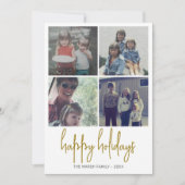 4 Foto Black en Gold Stippen - Kerstmis Feestdagenkaart (Voorkant)