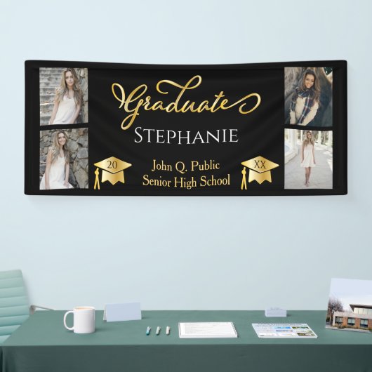 4 Foto: Black Gold Afstuderen Name School Spandoek (Beurs)