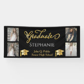 4 Foto: Black Gold Afstuderen Name School Spandoek (Horizontaal)