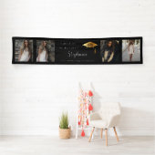 4 Foto Black Gold Congrates Afstuderen Name School Spandoek (Insitu)