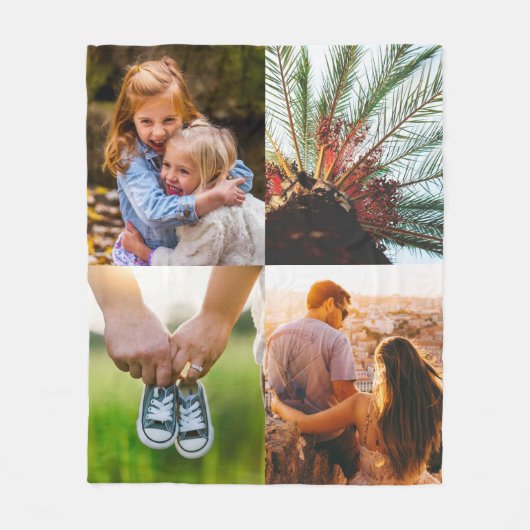 4 Foto Blanket Edge Print Sjabloon Soft Fleece Deken (Voorkant)