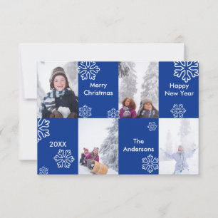 4 Foto Blauwe Achtergrond - 3x5 Kerstkaart Kaart