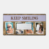 4 foto blijf lachen bruin paarse bureaumat (Keyboard & Muis)