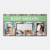 4 foto blijf lachen grijs groen bureaumat (Keyboard & Muis)