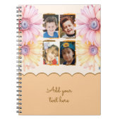 4 foto bloemen tekst oranje bruin notitieboek (Voorkant)