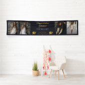 4 Foto Blue Gold Congrates Afstuderen Name School Spandoek (Insitu)