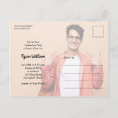 4 Foto Blue Graduation Party Invitation Briefkaart (Achterkant)