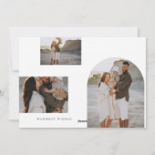 4 foto Boho-boog handgeschreven script vakantiefot Feestdagenkaart (Achterkant)