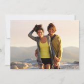 4 Foto botanische groen-lederen bruiloft Kaart (Achterkant)