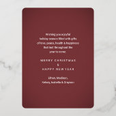 4 Foto Bourgondië Vrolijk Kerstfeest Moderne Colla Folie Feestdagenkaart (Achterkant)