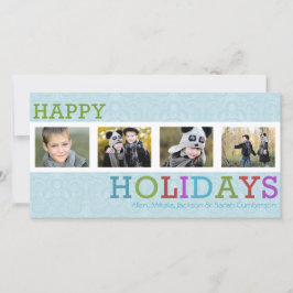4 Foto Chic Frost Kerstmis Feestdagenkaart
