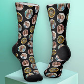 4 Foto Cirkel Rand Collage - Zwart Wit Sokken