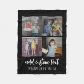 4 foto-collage - 2 regels tekst - Kleuren bewerkba Fleece Deken (Voorkant)