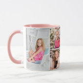 4 Foto Collage aangepaste tekst Abstract Mok (Links)