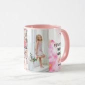 4 Foto Collage aangepaste tekst Abstract Mok (Voorkant rechts)