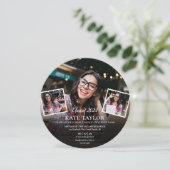 4 Foto Collage Afstudeerfeest Cirkelvormig Kaart (Staand voorkant)