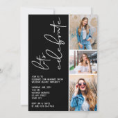 4 Foto Collage Afstuderen Black Kaart (Achterkant)