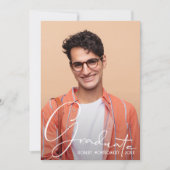 4 Foto Collage Afstuderen Blue Aankondiging (Voorkant)