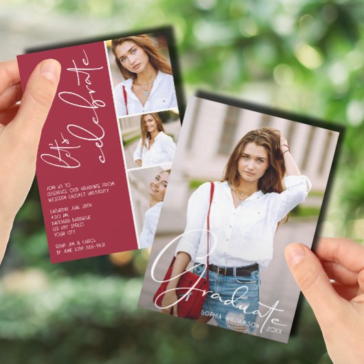 4 Foto Collage Afstuderen Crimson Kaart