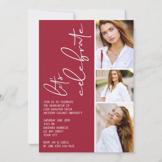 4 Foto Collage Afstuderen Crimson Kaart (Achterkant)