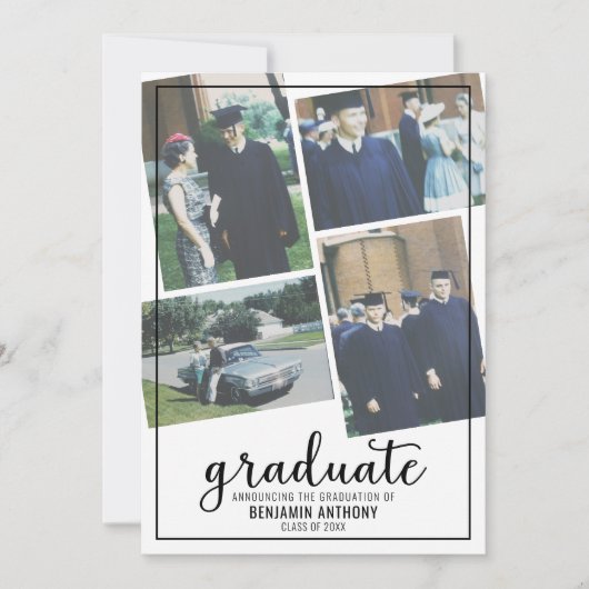 4 Foto Collage Afstuderen konounce - Afstuderen Kaart (Voorkant)