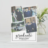 4 Foto Collage Afstuderen konounce - Afstuderen Kaart (Staand voorkant)