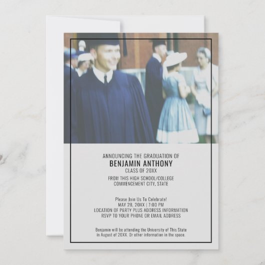 4 Foto Collage Afstuderen konounce - Afstuderen Kaart (Achterkant)