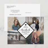 4 foto collage afstuderen modern elegant script a aankondigingskaart (Voorkant / Achterkant)