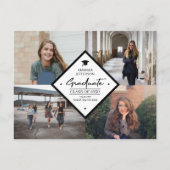 4 foto collage afstuderen modern elegant script a aankondigingskaart (Voorkant)