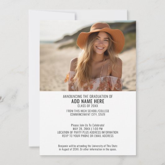 4 Foto Collage Afstuderen script - Afstuderen Kaart (Achterkant)