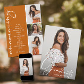 4 Foto Collage Afstuderen verbrand Sinaasappel Aankondiging