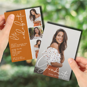 4 Foto Collage Afstuderen verbrand Sinaasappel Kaart