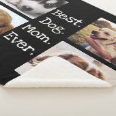 4 Foto Collage Best Dog Ma Ever Unique Black Sherpa Deken (3/4)