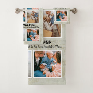 4 Foto Collage Beste mama ooit Bad Handdoek
